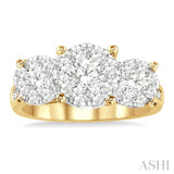1 1/2 ctw Lovebright Round Cut Diamond Ring in 14K Yellow and White Gold