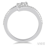 1/4 ctw Twin Center Stone Parallel Split Shank Round Cut Diamond 2Stone Ring in 14K White Gold
