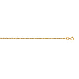 14K Yellow Gold .95mm Machine Rope 20 Chain (Carded) with Spring Ring Lock