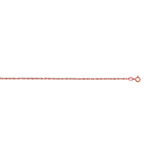14K Rose Gold .95mm Machine Rope 16 Chain (Carded) with Spring Ring Lock