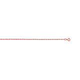 14K Rose Gold .95mm Machine Rope 18 Chain (Carded) with Spring Ring Lock