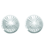14K White Gold Small Diamond Cut Burst Post Earring