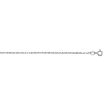 10K White Gold .85mm Machine Rope 16 Chain Carded with Spring Ring