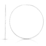 Sterling Silver 70mm Diamond Cut Endless Hoop Earring
