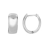 Sterling Silver 18x10mm Polished Huggie Earring