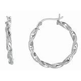 Sterling Silver Medium Puff Twist Earring