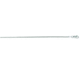 14K White Gold 1.1mm Classic Box 18 Chain with Lobster Lock