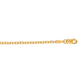 14K Yellow Gold 2.3mm Diamond Cut Cable 18 Chain with Lobster Lock
