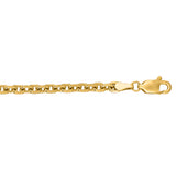 14K Yellow Gold 3.7mm Diamond Cut Cable 22 Chain with Lobster Lock