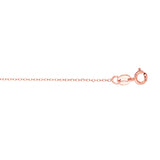14K Rose Gold 0.68mm Diamond Cut Cable 16 Chain with Spring Ring Clasp