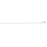 14K White Gold 0.5mm Diamond Cut Flat Cable 20 Chain with Spring Ring