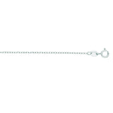 14K White Gold 1.2mm Open Cable 20 Chain with Spring Ring Clasp