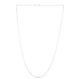 14K White Gold 1.2mm Oval Cable 18 Chain with Lobster Lock