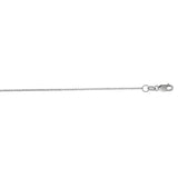 14K White Gold 1.1mm Diamond Cut Rolo 18 Chain with Lobster Lock