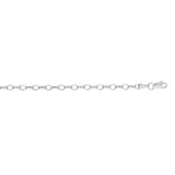 14K White Gold 3.2mm Lite Oval Rolo 18 Chain with Lobster Lock