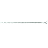 14K White Gold 1.3mm Singapore 18 Chain with Spring Ring Clasp