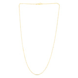 14K Yellow Gold 1.1mm Diamond Cut Bar and Bead 16 Chain with Lobster Lock