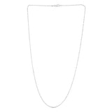 14K White Gold 0.9mm Diamond Cut Bar and Bead 16 Chain with Lobster Lock