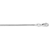 14K White Gold 1mm Foxtail 20 Chain with Lobster Lock
