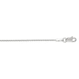 14K White Gold 1.1mm Diamond Cut Round Wheat 16 Chain with Lobster Lock