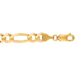 14K Yellow Gold 7mm Figaro 24 Chain with Lobster Lock
