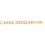 14K Yellow Gold 4.7mm Lite Figaro 7 Chain Bracelet with Lobster Lock