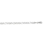 14K White Gold 3.8mm Figaro 7 Chain Bracelet with Lobster Lock