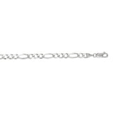 14K White Gold 4.6mm Figaro 18 Chain with Lobster Lock