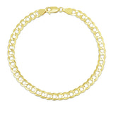 14K Yellow Gold 5.7mm Comfort Curb 8.5 Chain Bracelet with Lobster Lock