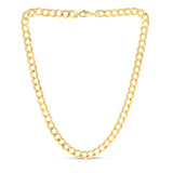 14K Yellow Gold 12.18mm Comfort Curb 24 Chain with Lobster Lock