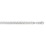 14K White Gold 3.6mm Comfort Curb 30 Chain with Lobster Lock
