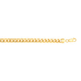 14K Yellow Gold 7mm Semi-Solid Miami Cuban 22 Chain with Lobster Lock