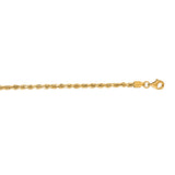 14K Yellow Gold 20 2.75mm Diamond Cut Royal Rope Chain with Lobster Lock