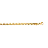 14K Yellow Gold 22 3.8mm Diamond Cut Royal Rope Chain with Lobster Lock
