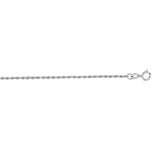 14K White Gold 1.4mm Diamond Cut Royal Rope 16 Chain with Spring Ring Clasp