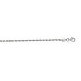 14K White Gold 2mm Diamond Cut Royal Rope 7 Chain Bracelet with Lobster Lock