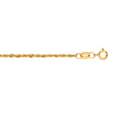 14K Yellow Gold 1.5mm Lite Rope 16 Chain with Lobster Lock