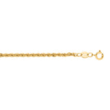 14K Yellow Gold 2mm Lite Rope 20 Chain with Lobster Lock