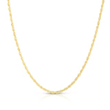 14K Yellow Gold 2.5mm Lite Rope 16 Chain with Lobster Lock