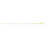 14K Gold 1.4mm Two-tone Polished Bar Station Saturn 20 Chain with Lobster Lock