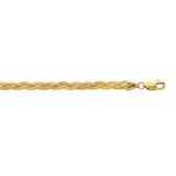 14K Yellow Gold 10 3.5mm Braided Fox Chain Anklet