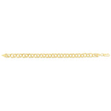 14K Yellow Gold 7mm Medium Double Link Charm 8 Bracelet with Lobster Lock