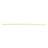 14K Tri-color Gold 7.25 Polished Puffed Mariner Link Bracelet