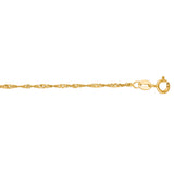 10K Yellow Gold 1.5mm Singapore 24 Chain with Spring Ring Clasp