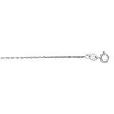 10K White Gold 1.1mm Singapore 20 Chain with Spring Ring Clasp