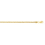 10K Yellow Gold 2.0mm Diamond Cut Lite Rope 20 Chain with Lobster Lock