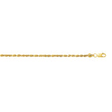 10K Yellow Gold 2.5mm Diamond Cut Lite Rope 20 Chain with Lobster Lock