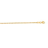 10K Yellow Gold 1.8mm Solid Diamond Cut Royal Rope 18 Chain with Lobster Lock