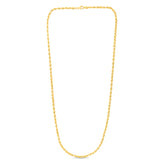 10K Yellow Gold 3.5mm Solid Diamond Cut Royal Rope 22 Chain with Lobster Lock