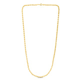 10K Yellow Gold 4.0mm Solid Diamond Cut Royal Rope 8 Chain Bracelet with Lobster Lock
